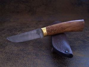 CUSTOMS Zlatoust Messer Outdoor / Jagdmesser Rostfreier Damast (D2+420HC) HRC-60