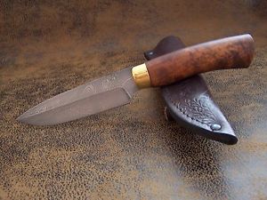 CUSTOMS Zlatoust Messer Outdoor / Jagdmesser Rostfreier Damast (D2+420HC) HRC-60