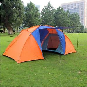 5-8 Person Waterproof Camp 2+1 Room Hiking Camping Family Travel Large Tent