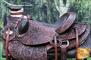 W74MA-F HILASON BIG KING SERIES WESTERN WADE RANCH ROPING COWBOY TRAIL SADDLE 16