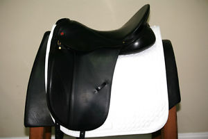 USED ALBION SLK 18" WIDE BLACK DRESSAGE SADDLE