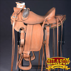 WD60T-F HILASON BIG KING SERIES WESTERN WADE RANCH ROPING COWBOY TRAIL SADDLE 16