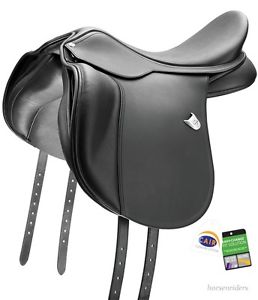 Bates 17.5 WIDE All Purpose English Saddle - Black -Draft Horse Fit - FREE GIFTS