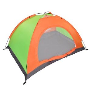 5X(Folding Double-Layer Waterproof 2 Persons Tent Orange+Green)