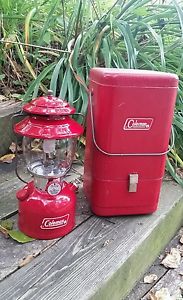 Coleman Red Model 200A 2/73 Lantern With Red Metal Case - Collectible Condition