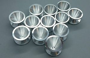 (12) 1.375" OD Dry Storage Cups, USA D cell Maglite Aluminum 7075, secret ++
