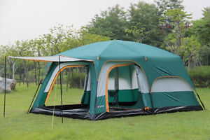 8-12 Person Double layer Waterproof Family Camping Hiking Instant Tent Room