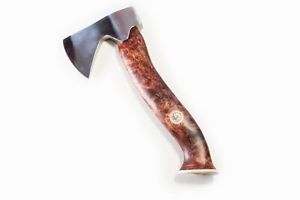 Karesuando Large Dark Brown Curly Birch Stainless Steel