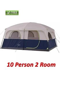 Ozark 10-person 2 Room Cabin Tent Waterproof Rainfly Camping Hiking Outdoor NEW!