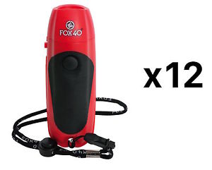 Fox 40 3-tone Electronic Whistle 125 Db w/ Lanyard & 9 Volt Battery (12-Pack)