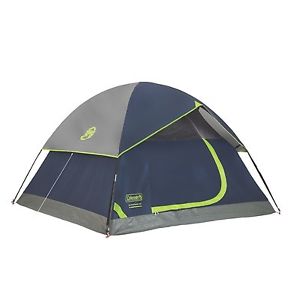 Blue Navy Camping Tent 4 Person Waterproof Windows Carrying Bag Hiking Shelter