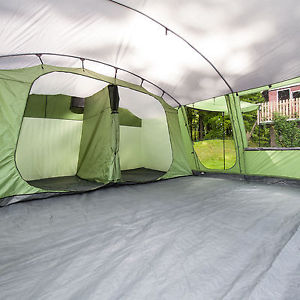 skandika Nordland  6 Personen Familienzelt Tunnel 580x440cm grün/grau Neu