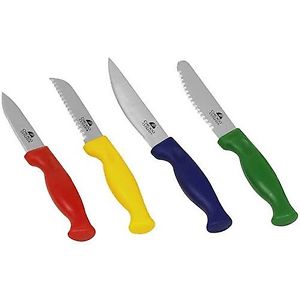 Chicago Cutlery Accessories 4-Piece Paring/Utility Knife Set with Colored Han...