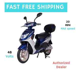 X-Treme NEW XB-504 Electric Bicycle Scooter Moped 48V Rear Hub Power Assist BLUE