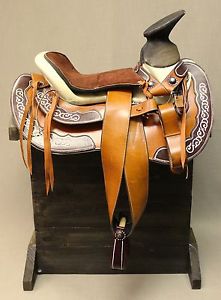 15" CHARRO MEXICAN SADDLE COLA DE PATO MONTURA SILLA DE VENTA