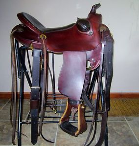17" Perrelli Natural Performer Western Saddle with Saddle Cover