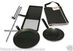 NEW HILLBILLY BUSH KITCHEN KIT 4 OUTDOOR COOKING STAND FRYPAN BBQ GRILL HOTPLATE