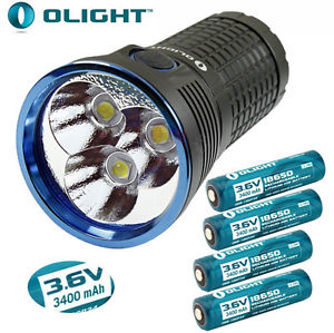 Olight X7 Marauder 3*XHP70 LED six modes 9000 lumens Flashlight + 4X3400 battery
