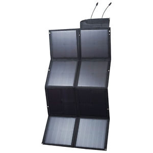 12V 120W Black Silicon Solar Panel Foldable Generator Power Mono Charging Kit...
