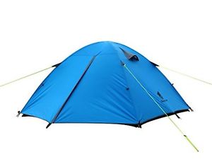 GEERTOP® Double Layer 3-person 3-season Aluminum Poles Waterproof Tent For Blue