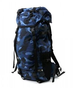 A BATHING APE PORTER COLOR CAMO RUCK SACK Navy Backpack Hiking Bag From Japan