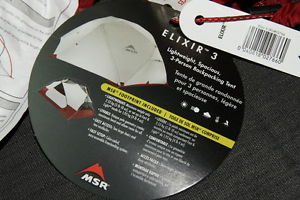 MSR ELIXIR 3 BACKPACKING TENT w Footprint, Free MSR bowl & fork