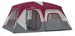 columbia 10 Person Dome Tent, Red/Grey