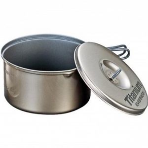 Evernew Titanium Non-Stick Pot Set L with Handle (1.3 L + 1.9 L). Delivery is Fr