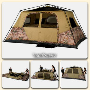 Instant Tree Camo Tent Large 8 Person 13'x9' Family Cabin Hunting Camping 2 Room