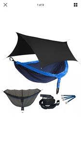 ENO OneLink One Link Double Nest Hammock ProFly Atlas Straps Navy/Olive New