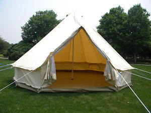 Outdoor Luxury Cotton Canvas Family Camping Bell Tents with Stove Hole