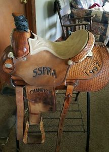 Running P Roping Ranch Trail Work Trophy Saddle 15" Roper @@LOOK@@