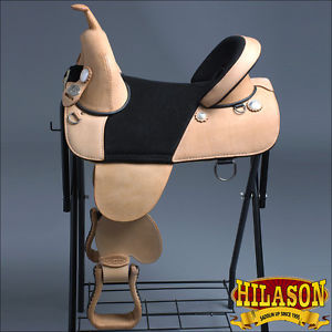 TW103BZ-A CLASSIC HILASON TREELESS WESTERN TRAIL BARREL RACING LEATHER SADDLE 15
