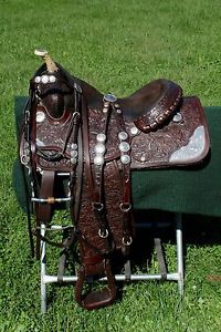 CIRCLE Y  16"  WESTERN EQUITATION SADDLE + CIRCLE Y BRIDLE BREAST COLLAR HALTER