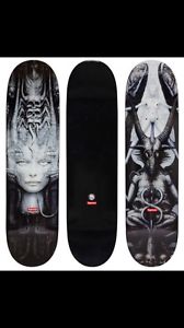 Supreme Giger Box Logo H.R.  Spel LI  Black Skate Deck Skateboard  Set Two Decks