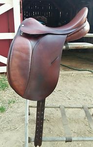17.5" Brown DG Stackhouse dressage saddle