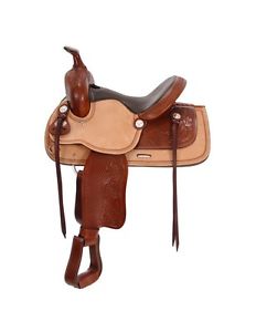 Tough-1 Saddle Deep Seat Tooling Saddle Strings 12" Medium Tan RK932