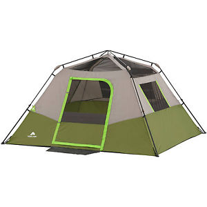 6 Person Instant Cabin Tent 10' x 9' Easy Setup Camping Hunting Rainfly Outdoors