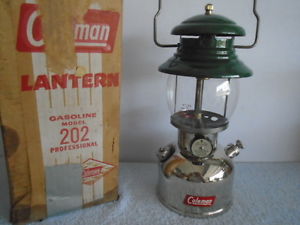 Vintage 1/1960 Coleman 202 Lantern Brass/Chrome FountGreen Vent Single Mantle