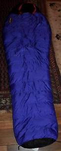 Marmot Sawtooth Long Right Zip Goose Down Mummy Sleeping Bag 15F w Case