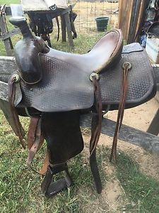 Ranch Saddle Hand Made Berl Jenkins GUC Dark Leather