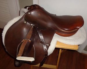 Beval Ltd leather English Horse Saddle with Stirrups & Pad L@@K!