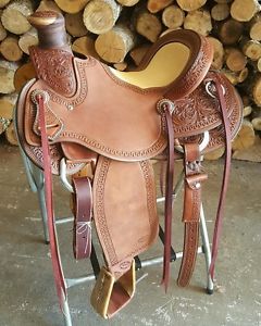 16" Lady Wade Ranch Saddle Hermann Oak Roughout FQH Bars by Jays Custom