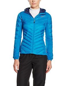 Berghaus Women's Scafell Stretch Hoody 2.0 Down Jacket Mykonos Blue Size 16