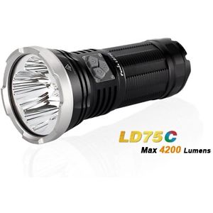 Fenix LED LD75C, weiß/grün/blau, 4200 Lumen + Nitecore Ladegerät + 4 Akkus 18650