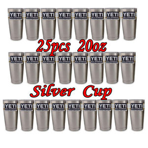 25pcs 20oz Silver Yeti Rambler Cooler Tumbler Stainless Steel Cup Coffee Mug New