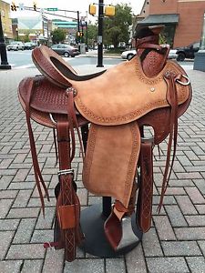 (In Stock) 15.5" Handmade Wade Roping Saddle - Ranch/Roping/Training/Trail