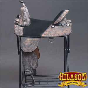TW103BKRO-F HILASON TREELESS WESTERN TRAIL BARREL RACING RIDING SADDLE 15"