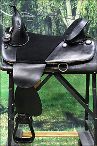 TW103BK-F HILASON TREELESS WESTERN TRAIL BARREL RACING HORSE RIDING SADDLE 17"