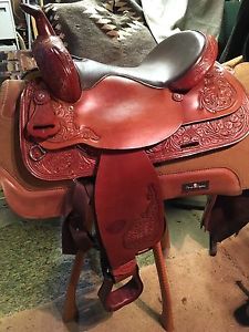 Tex Tan Hereford  Western saddle 16""with New Breast Collar